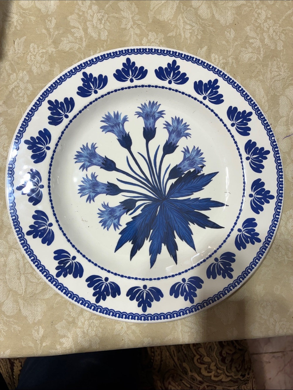 Williams Sonoma Blue and White Floral Decorative Plate